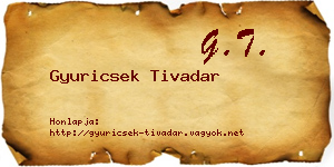 Gyuricsek Tivadar névjegykártya