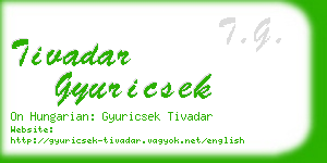 tivadar gyuricsek business card